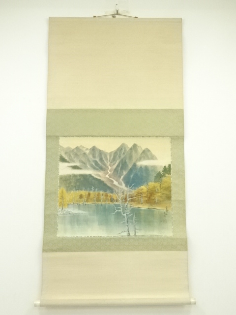 JAPANESE WALL HANGING SCROLL / HAND PAINTED / LANDSCAPE OF KAMIKOCHI / ARTIST WORK